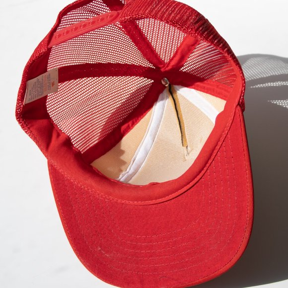 Vintage Snapback Softball Hat Cap Mesh Slowpitch 80's Red White Black - Picture 11 of 12